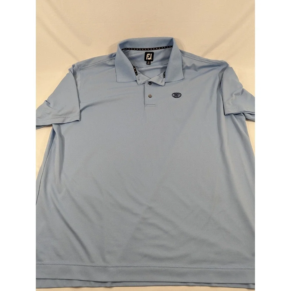 FOOTJOY Polo Golf Shirt Baby Blue Extra Large XL Hilton Head Knit Polo‎  EUC!